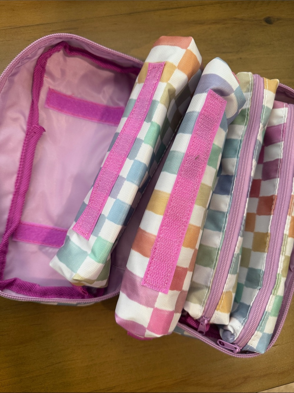 Erin Condren 5-in-1 Rainbow Plaid Zipper Pouch Organizer - Picture 4 of 4